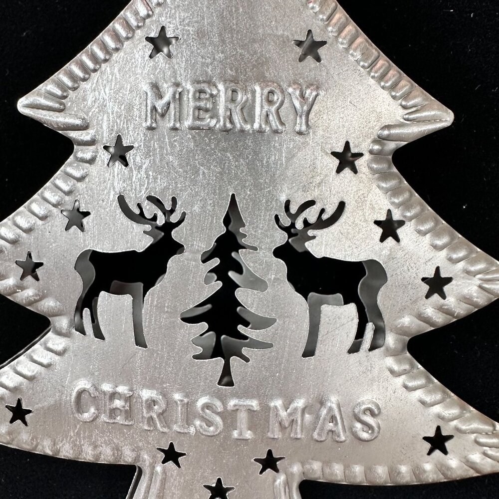 Christmas Ornaments Handmade Holiday Alpine‎ Lodge Set Of 3 Rustic Deer Tree NEW - Picture 12 of 14